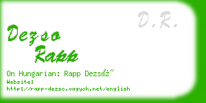 dezso rapp business card